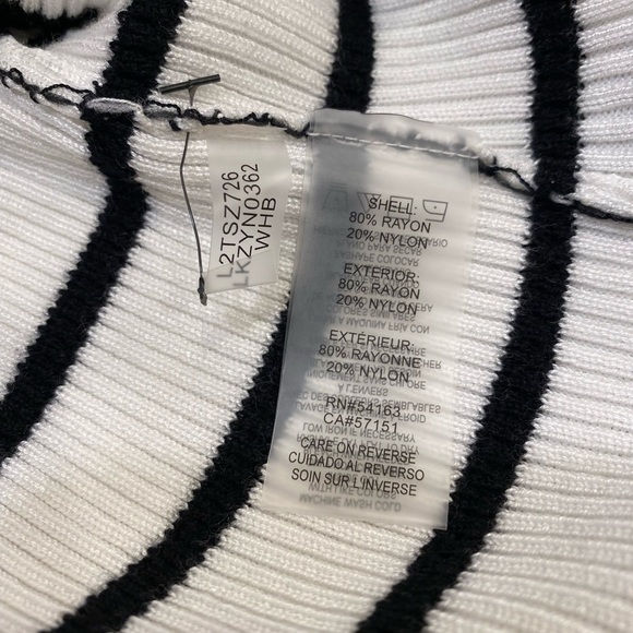 Karl Lagerfeld Shirt Size Medium White Black Stripes - Picture 8 of 9